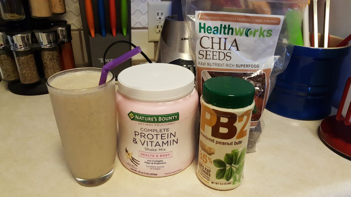 PB2 Banana Shake with Chia Seeds