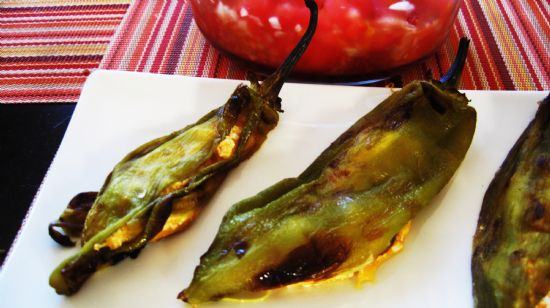 Grilled Stuff Peppers with Cheese and Salsa