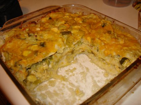 Chicken Enchilada Suiza Casserole