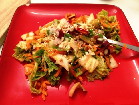 Peanut, Carrot, and Cabbage Slaw