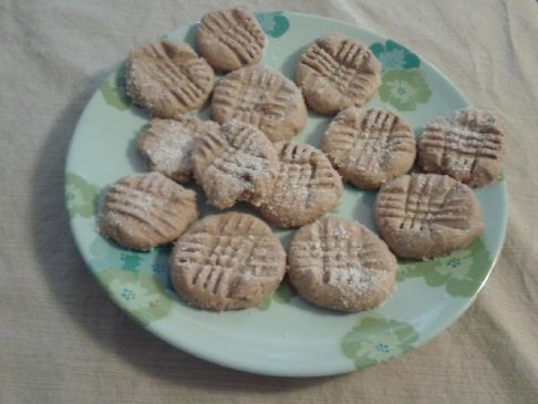 Reduced Sugar Peanut Butter Cookies