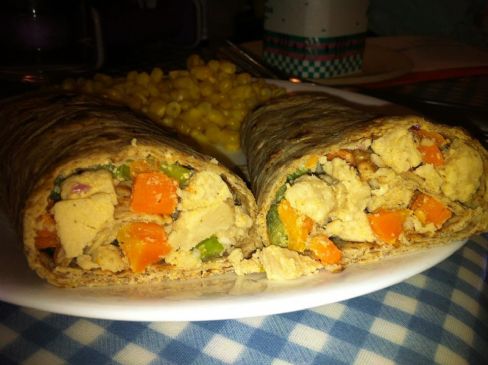 Gingered Chik'n Salad and Flax Wrap