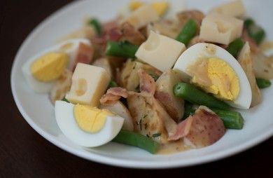 French Potato Salad with Green Beans and Bacon