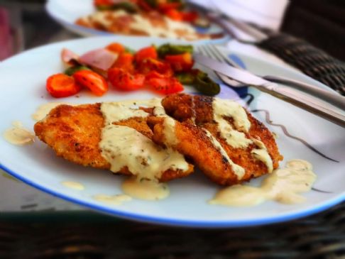 Chicken Schnitzel with Mustard Sauce