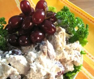 Chicken Salad with Grapes, Celery, and Pecans