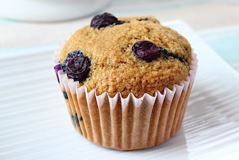 Banana and Blueberry Bran Protein Muffins