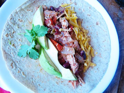 Slow Cooker Cilantro Lime Chicken W/ Peppers and Beans