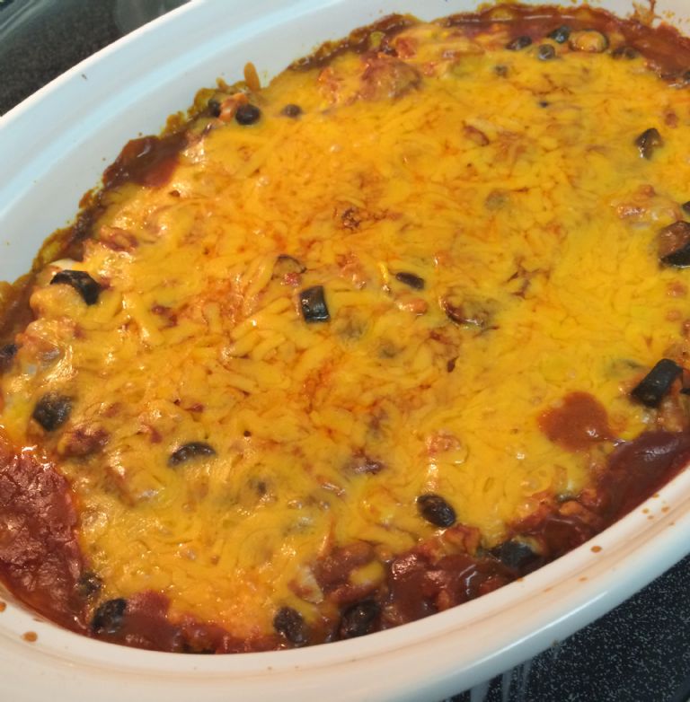 Enchilada Casserole w/ ground turkey breast