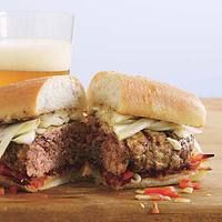 Lean Beef and Sausage Burgers W/ Pickled Fennel 'n Pepperonata