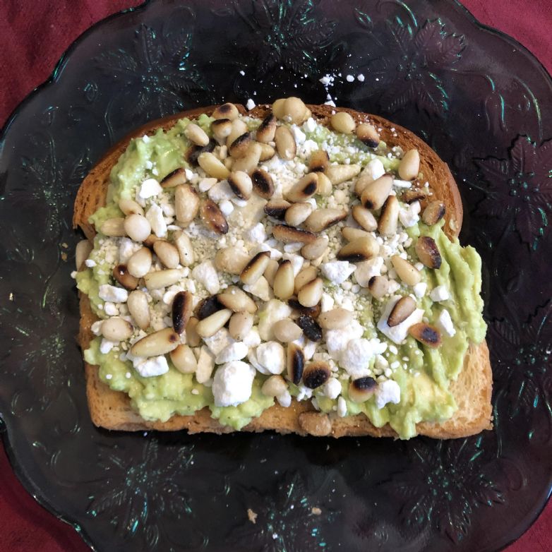 Avocado Toast with Feta and Pine Nuts