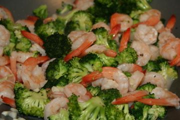 Coconut Broccoli and Shrimp Stirfry