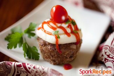 Meatloaf Cupcakes with Mashed Potato Frosting