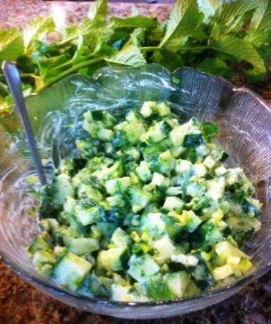 Cucumber Salad (with fresh mint)