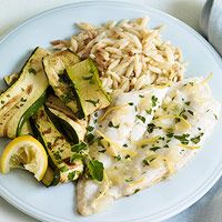 Lemony Flounder with Roasted Zucchini