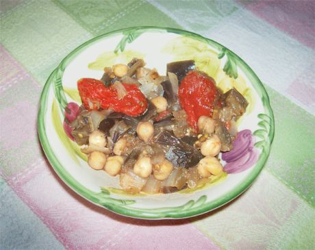 Casserole of Chickpeas, Eggplant, and Tomatoes