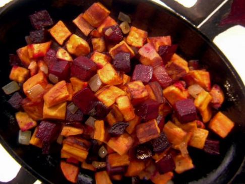 Beet and Sweet Potato Hash