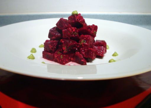 Lap-band Friendly: Roasted Beets with Pistachio Pomegranate Dressing