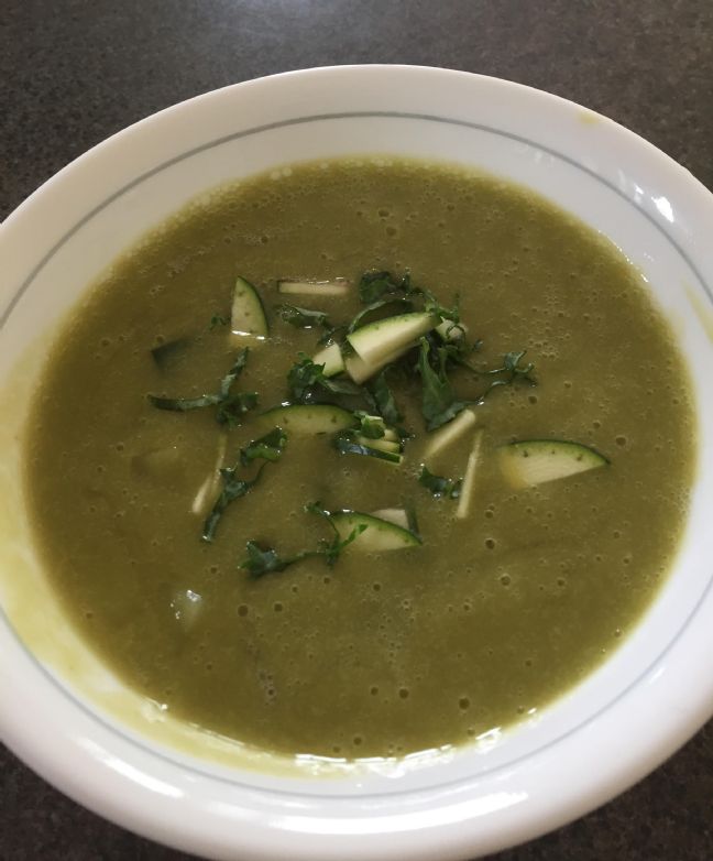 WFPB Zucchini Potato Kale Soup