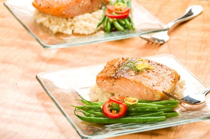 Roasted Salmon with Lemon Couscous and Asparagus