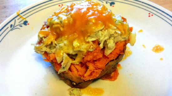 Tuna Melt on Sweet Potato