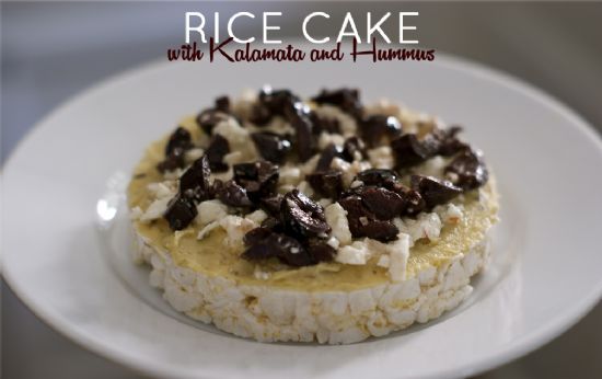 Rice Cake with Kalamata and Hummus