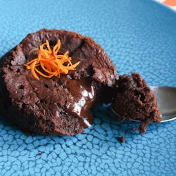 Individual Molten Orange Chocolate Cakes