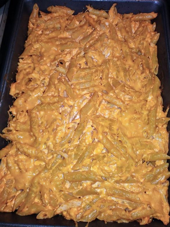 Buffalo chicken pasta baked