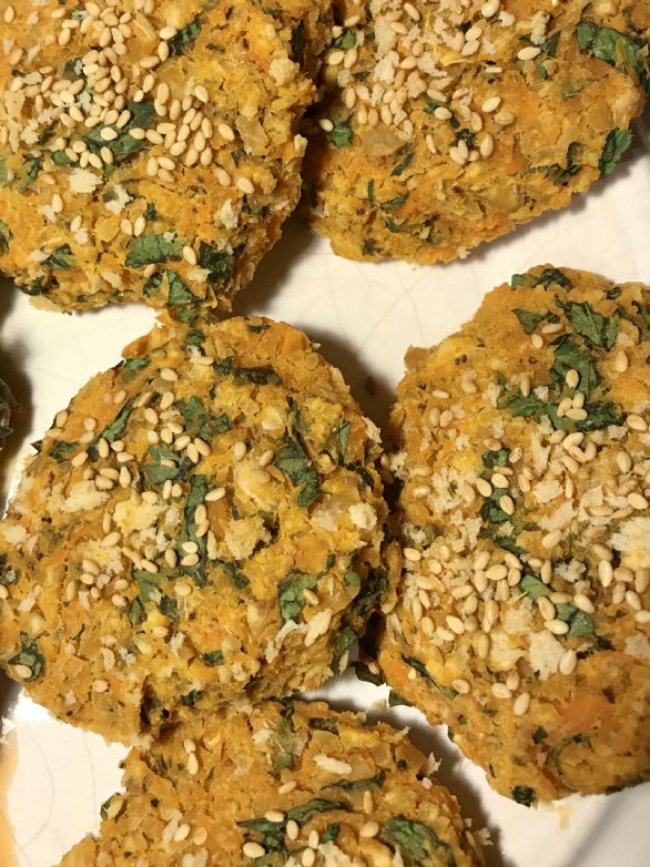 Vegan sweet potato falafel