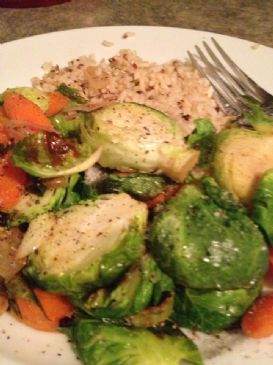 Brussel Sprouts with Carrots, Shallots and Currants