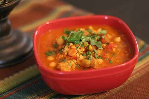 Moroccan Chickpea Stew with Chicken and Lentils