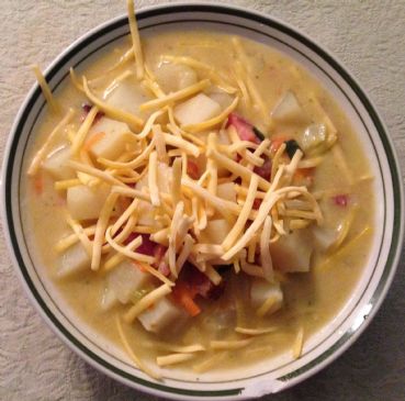 Cheesy Potato and Ham Soup - Crock Pot