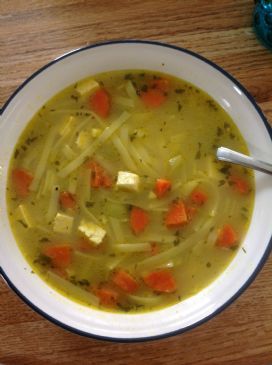 No-Chicken Noodle Soup (vegan and gluten free)