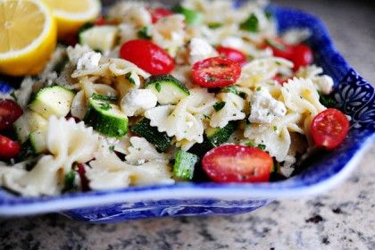 Pasta Salad with Tomatoes, Zucchini, and Feta