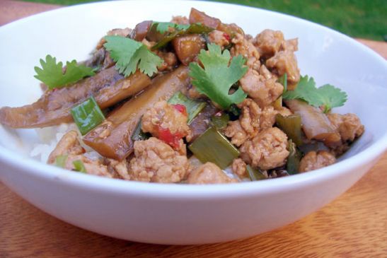 Steamed Japanese Eggplant with Spicy Green Onion-Ginger Sauce