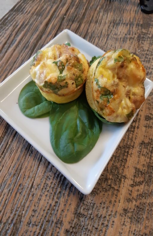 Spinach and Ham egg bites