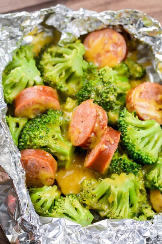 Sausage, Broccoli and Cheddar Foil Pack (Keto)