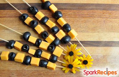 Olive and Cheese Halloween Snack Kabobs