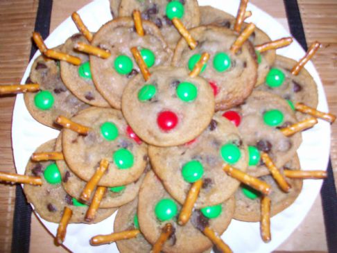 Reindeer Chocolate Chip/M&M Cookies