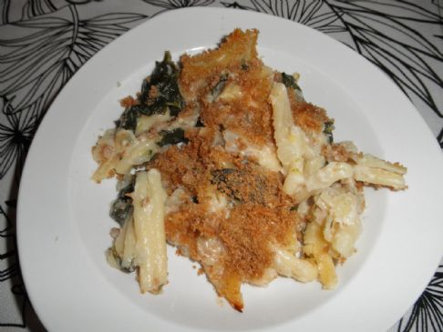 Baked Pasta with Spinach, Lemon, and Cheese