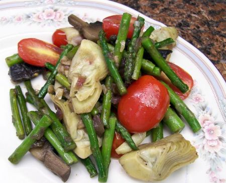 Asparagus, Artichoke and Mushroom Saute