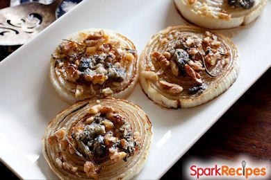 Roasted Onions with Walnuts and Blue Cheese