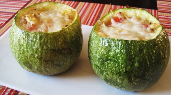 Grilled Stuffed Zucchini with Rice and Tomatoes