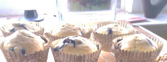 Lemon Blueberry muffins with vanilla bean