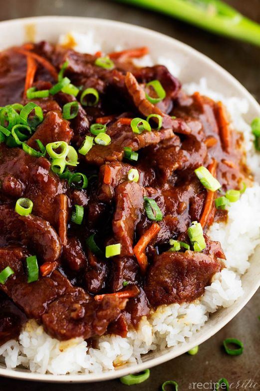 Slow Cooker Mongolian Beef (adapted from The Recipe Critic)
