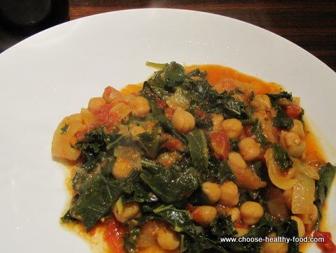 Indian Chick Pea Curry with Kale or Swiss Chard