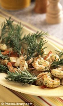 Shrimps sauteed in herbs