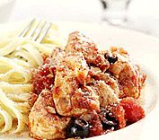 Chicken Cacciatore over Whole Wheat Pasta