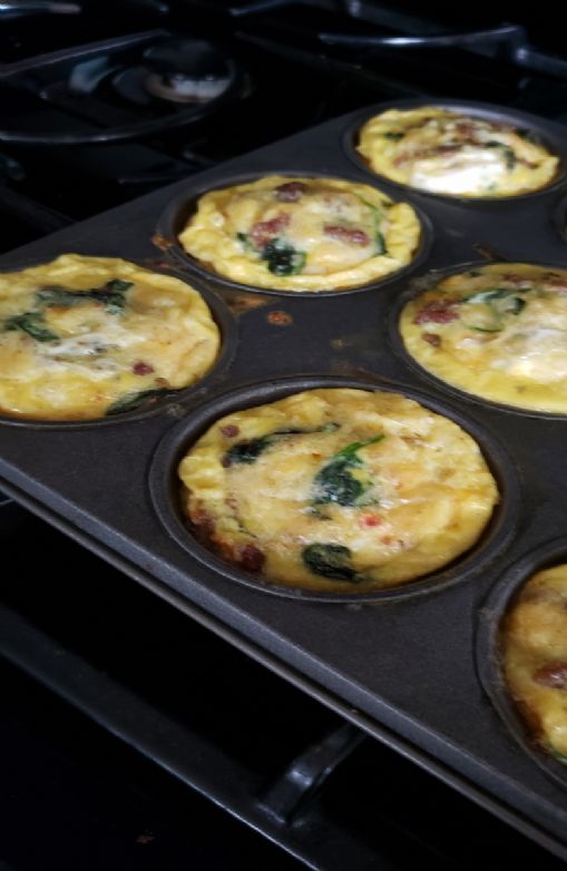 Sausage and spinach egg cups