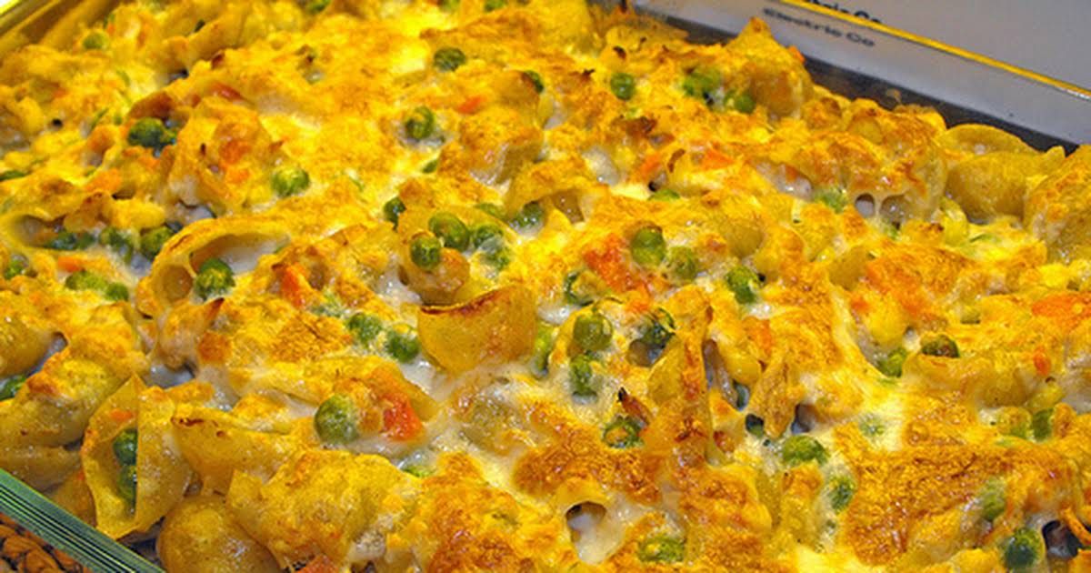 EASY Tuna Shells and Cheese Casserole