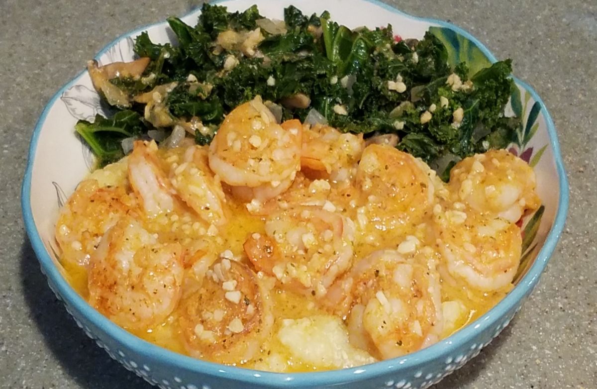 *Cajun Scampi Shrimp and Grits